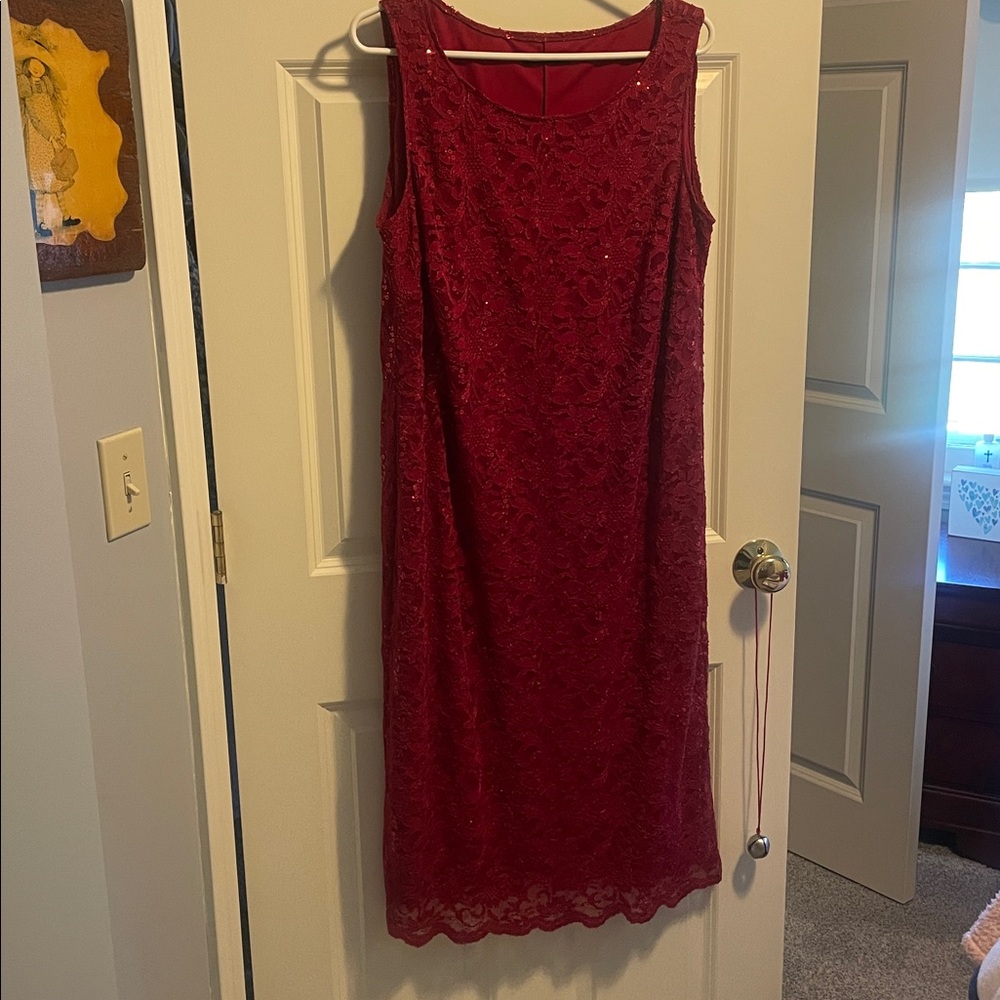 Elegant Red Lace Dress